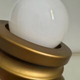 Opaline ball lamp with gold base from the 70s