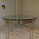 Dining table in chrome and gold steel, Romeo Rega style, Italy, 1970s.