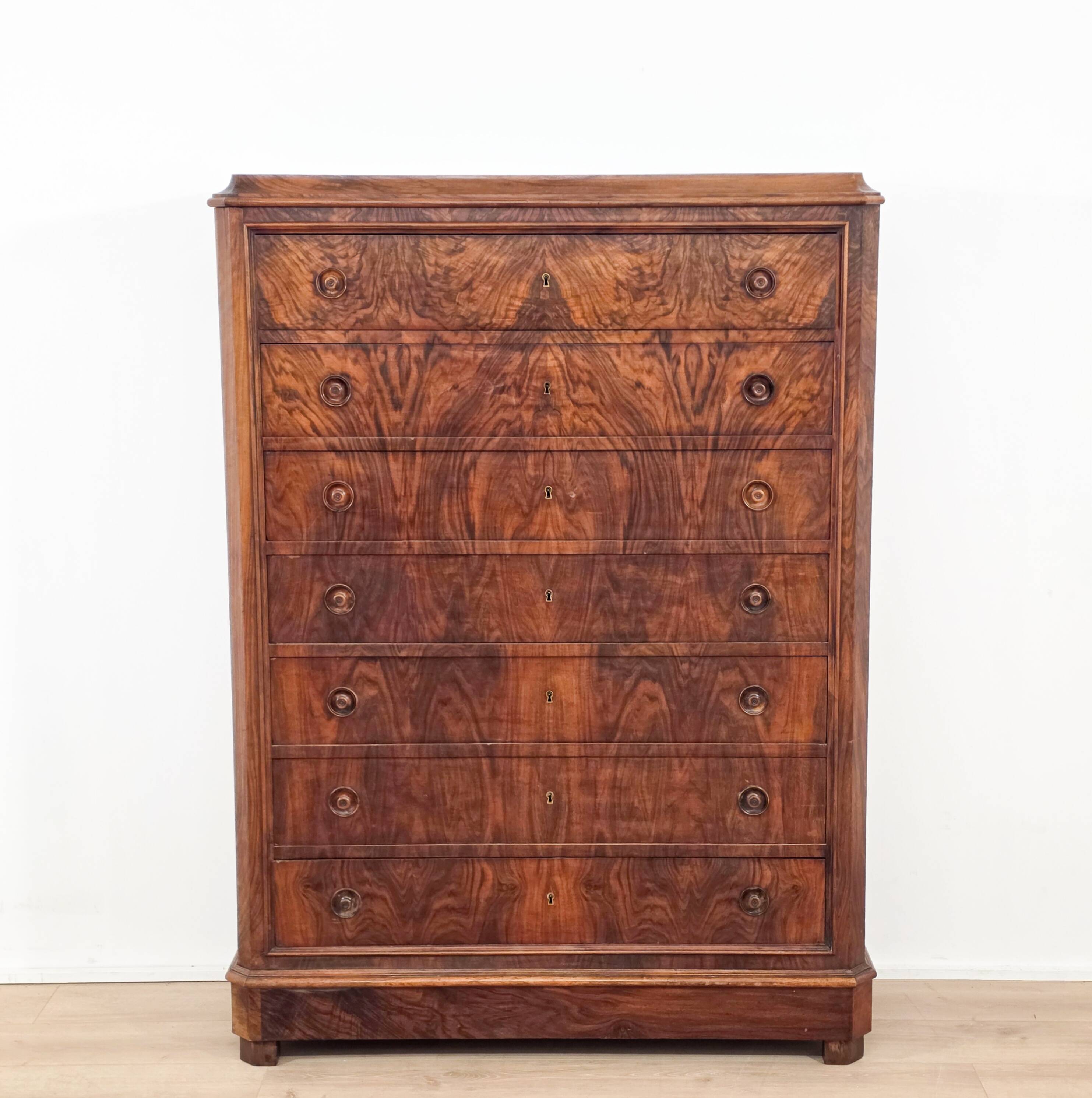 Solid wood chest of drawers, late 19th century