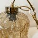 Pair of vintage amber glass pendant lamps
