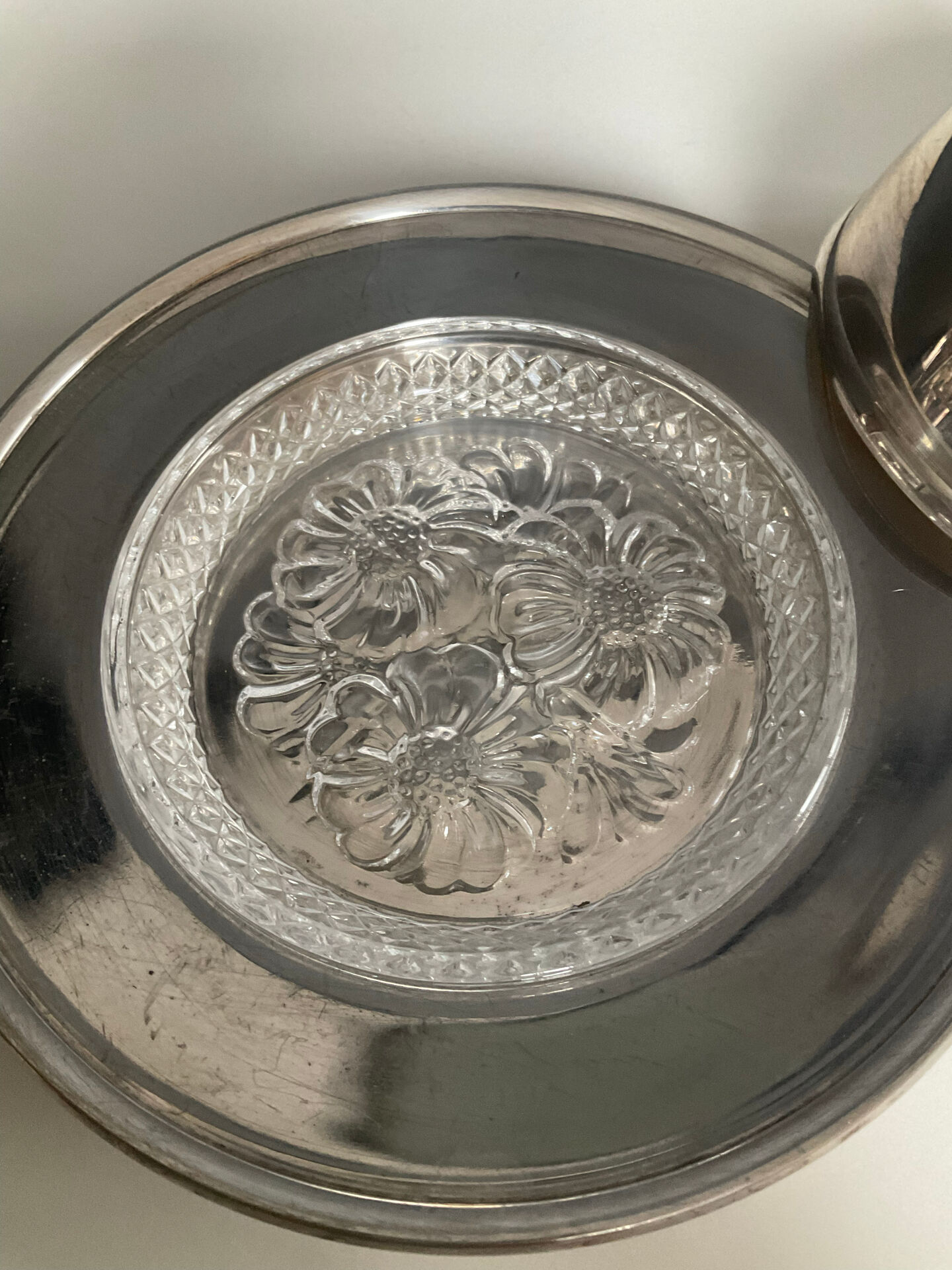 Vintage silver-plated bell-shaped butter dish