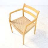 Oak Niels Møller model 67 papercord dining chair