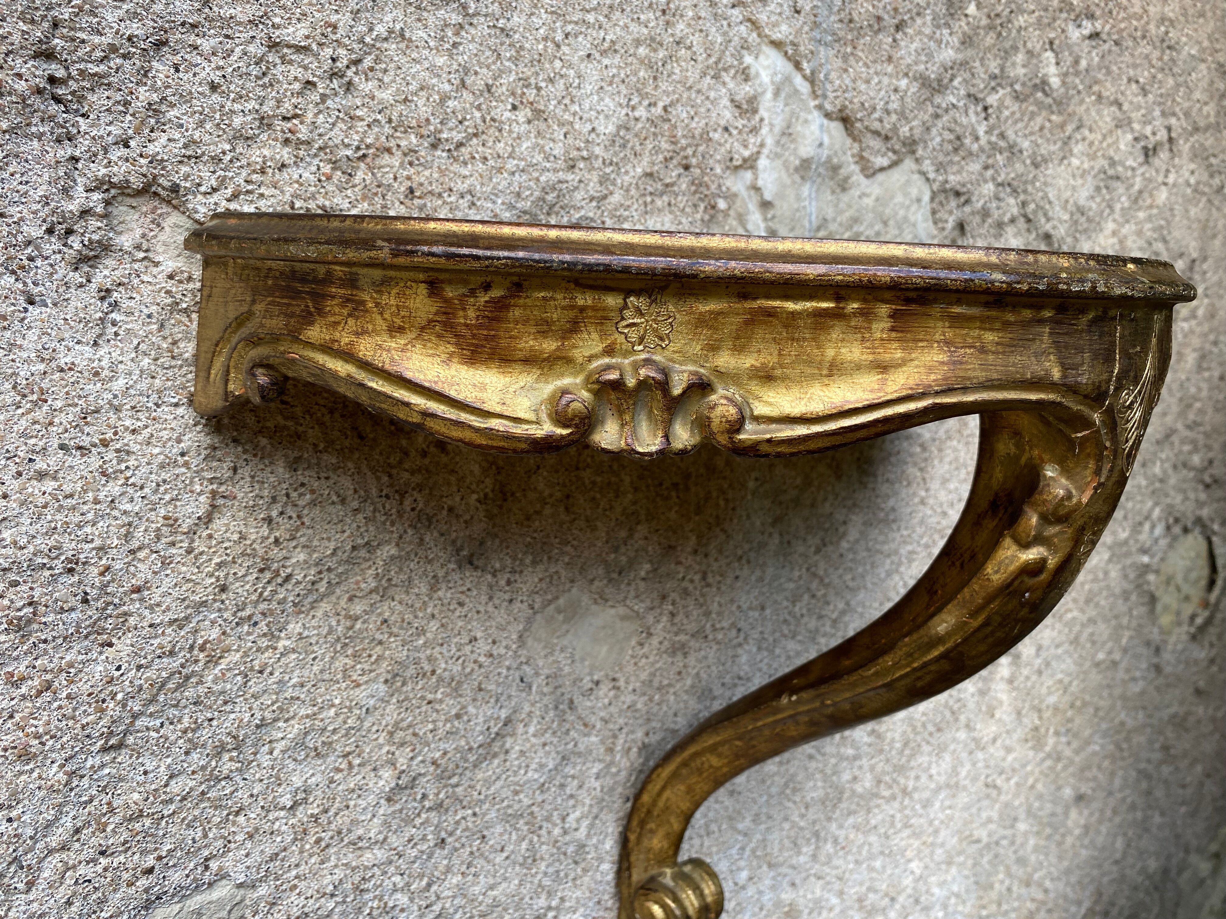 Golden Venetian wall lamp console