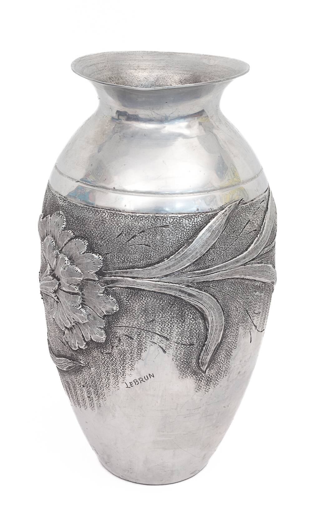 Art Nouveau pewter vase