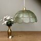 Suspension abat-jour vintage en nacre verte