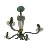 Chandelier 1940 modernist has needles in glass