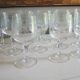 Set of 24 old engraved crystal foot glasses