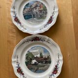 Set of 2 flat plates obernai sarreguemines