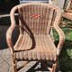 Set of 4 wicker and rattan armchairs