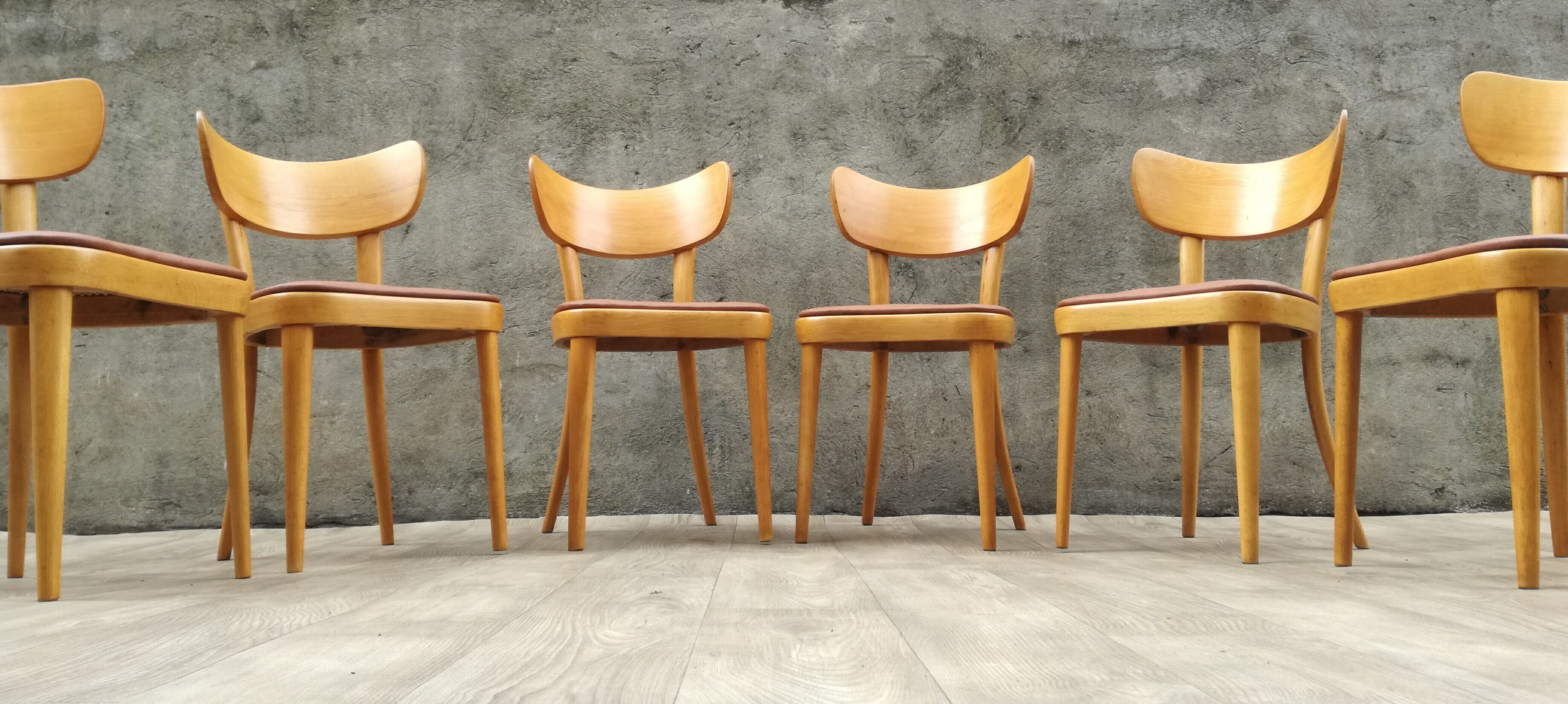 6 thonet chairs in blond wood