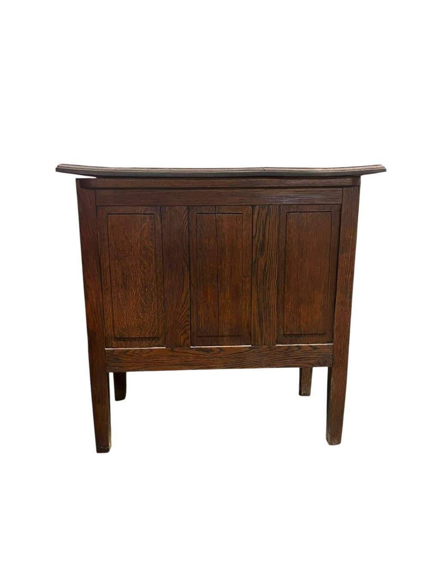 Bureau vintage XL profond en bois massif