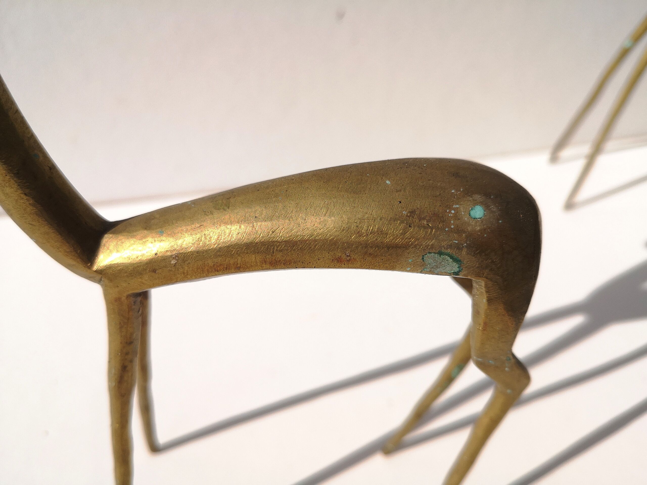 Trio of gazelles / solid brass antelopes