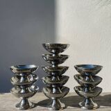 10 stainless steel cups 1970