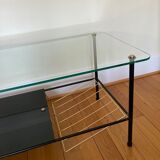 Coffee table 50s metal and glass