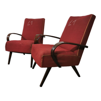 Fauteuils vintage par Jaroslav Smidek, années 1960, Set de 2