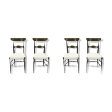 Set of 4 chairs Campanino Chiavari walnut by Fratelli Levaggi 1950