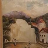 Oil painting on canvas Basque Country.