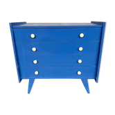 Commode chiffonnier vintage bleu électrique  1950