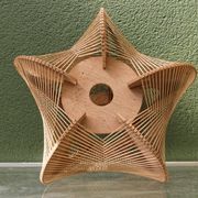 Scandinavian modernist wooden suspension with taut wires, 1960s.
