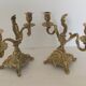 Pair of vintage brass 2-candle candelabra candlesticks