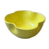 Bol céramique émaillée artisanal fleur trèfle pop jaune citron