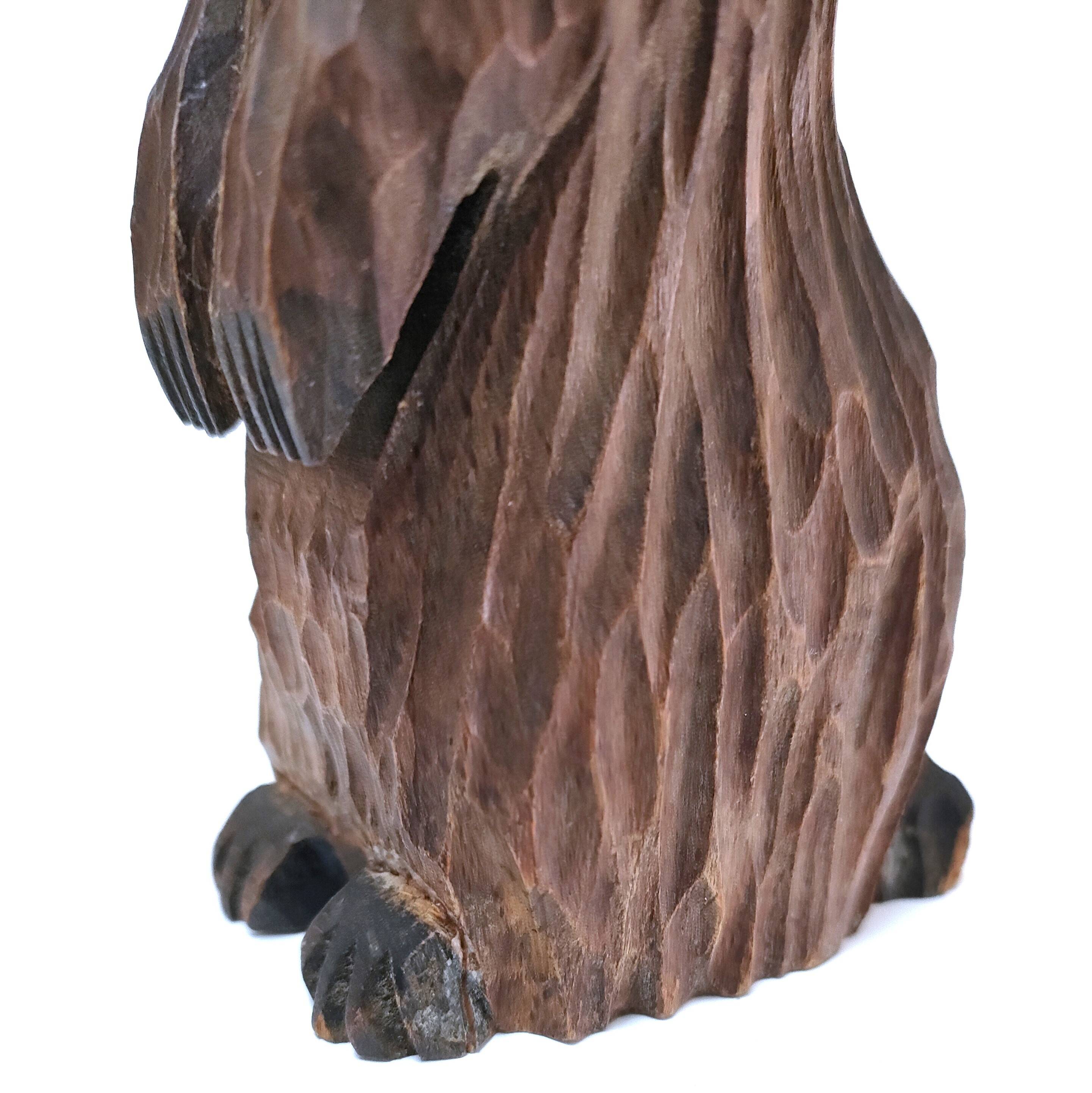 Deux marmottes bois sculpté art populaire français