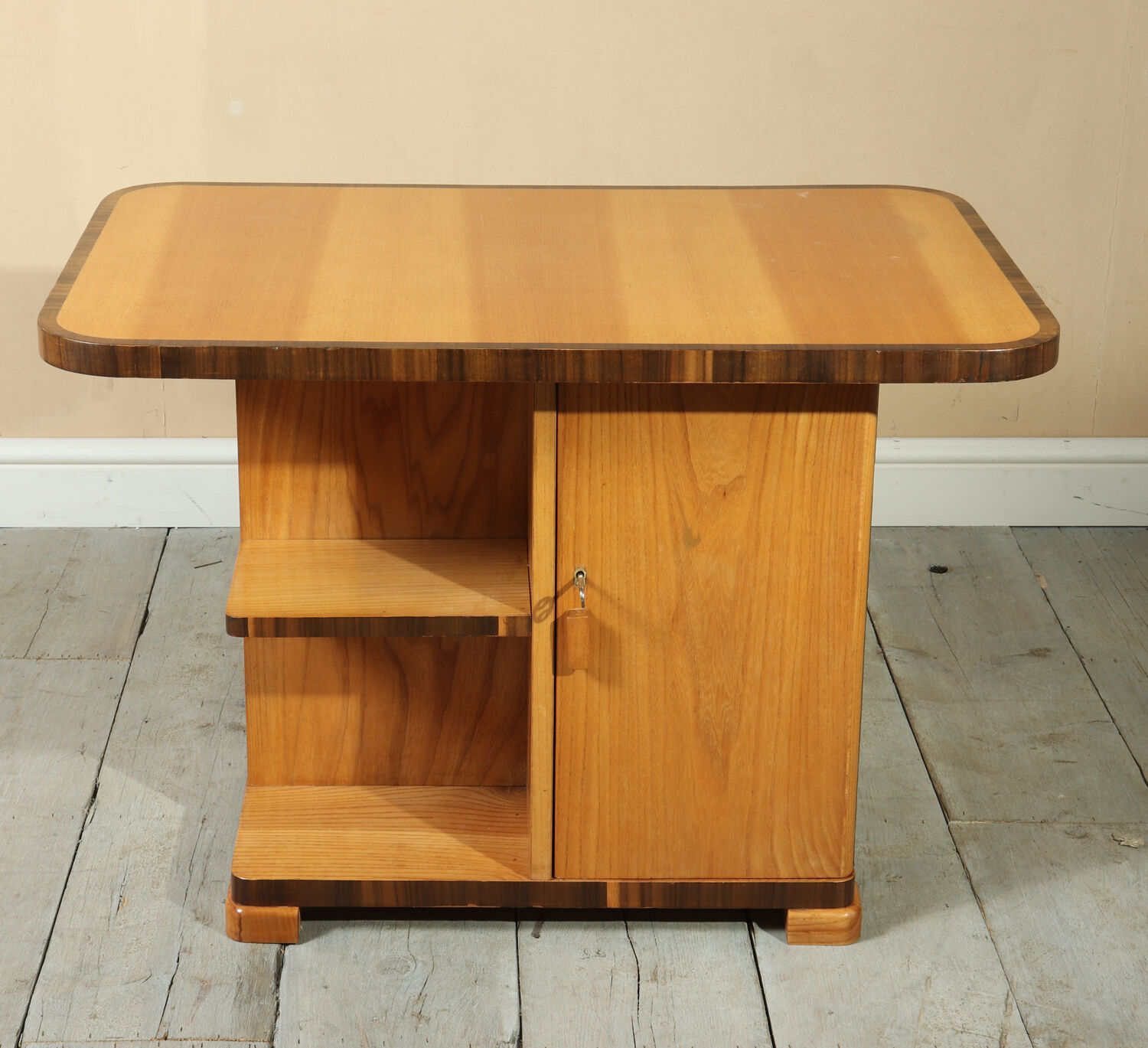 Art Deco coffee table in ash and walnut