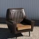 Vintage 60s armchair in brown skai and mustard fabric – restored