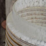 art deco type vase in white and gold speckled glass