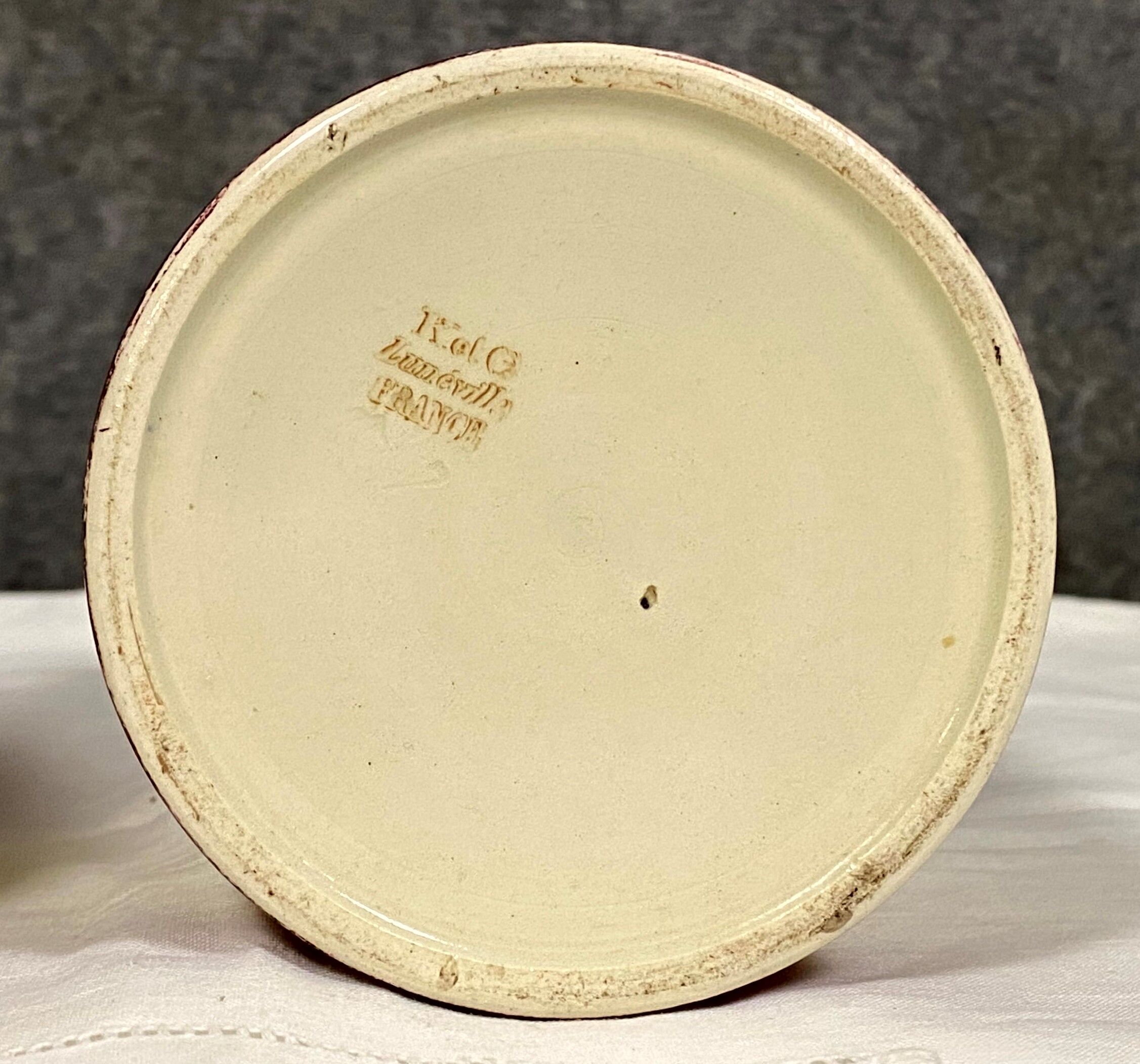 Keller and Guerin Lunéville pair of vases porcelain scroll circa 1930