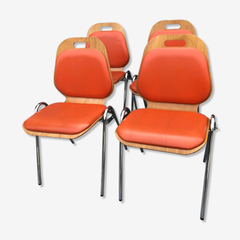 chairs SOUVIGNET PLI CHAIR year 70 orange