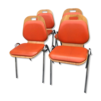 chairs SOUVIGNET PLI CHAIR year 70 orange