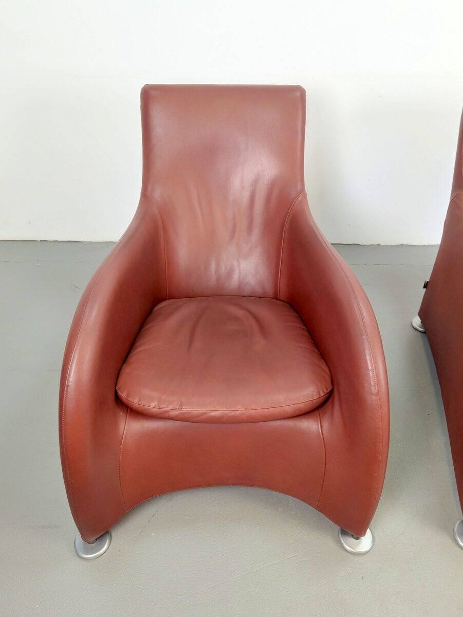 Loge Lounge Chairs in Leather by Gerard van den Berg for Montis, 1990s, Set of 2