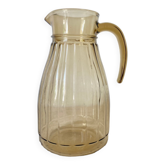 Smoked glass pitcher 70s