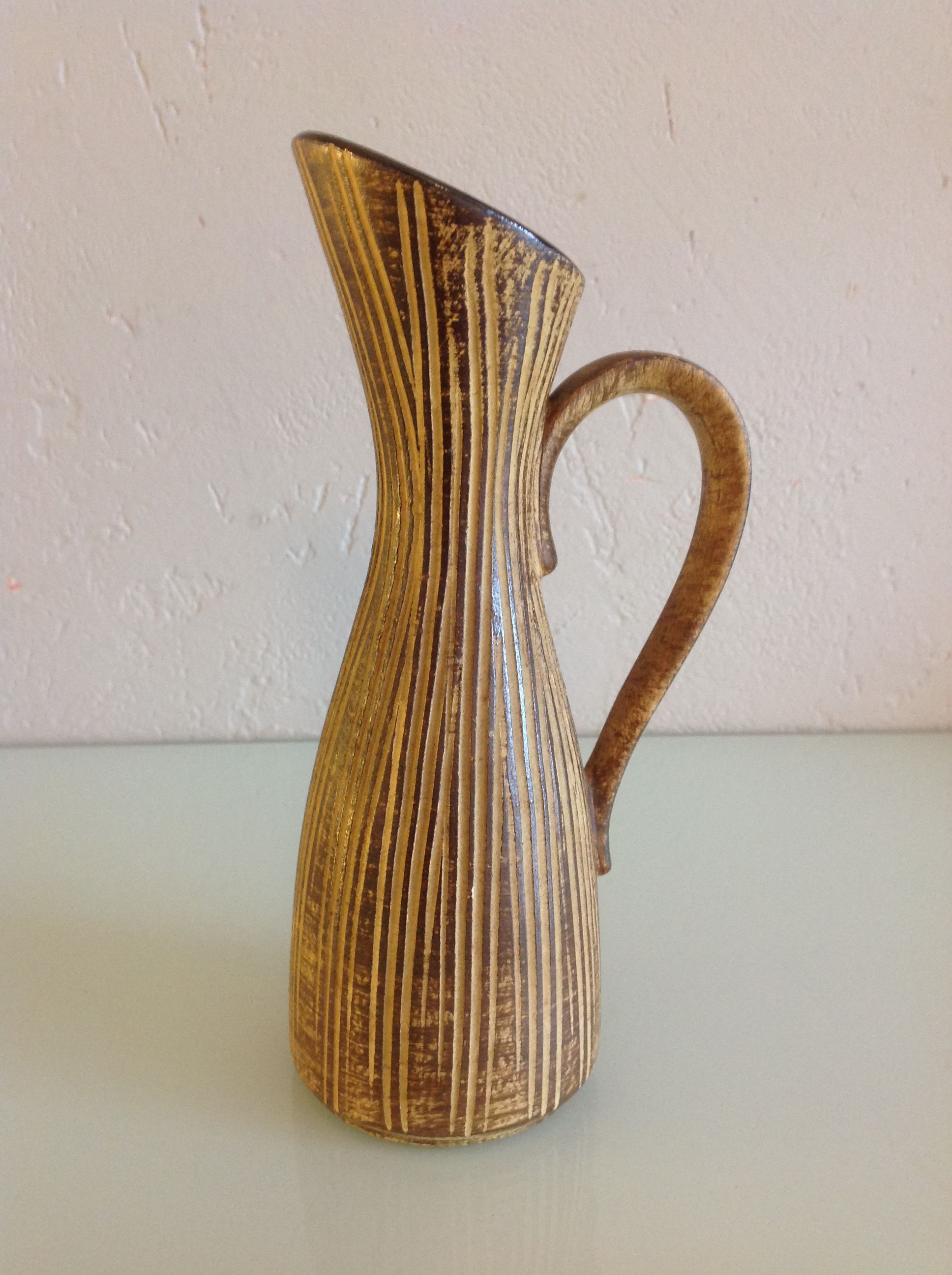Soliflore vase in cermal Fat Lava beige by Dumler - Beiden / vintage 60-70