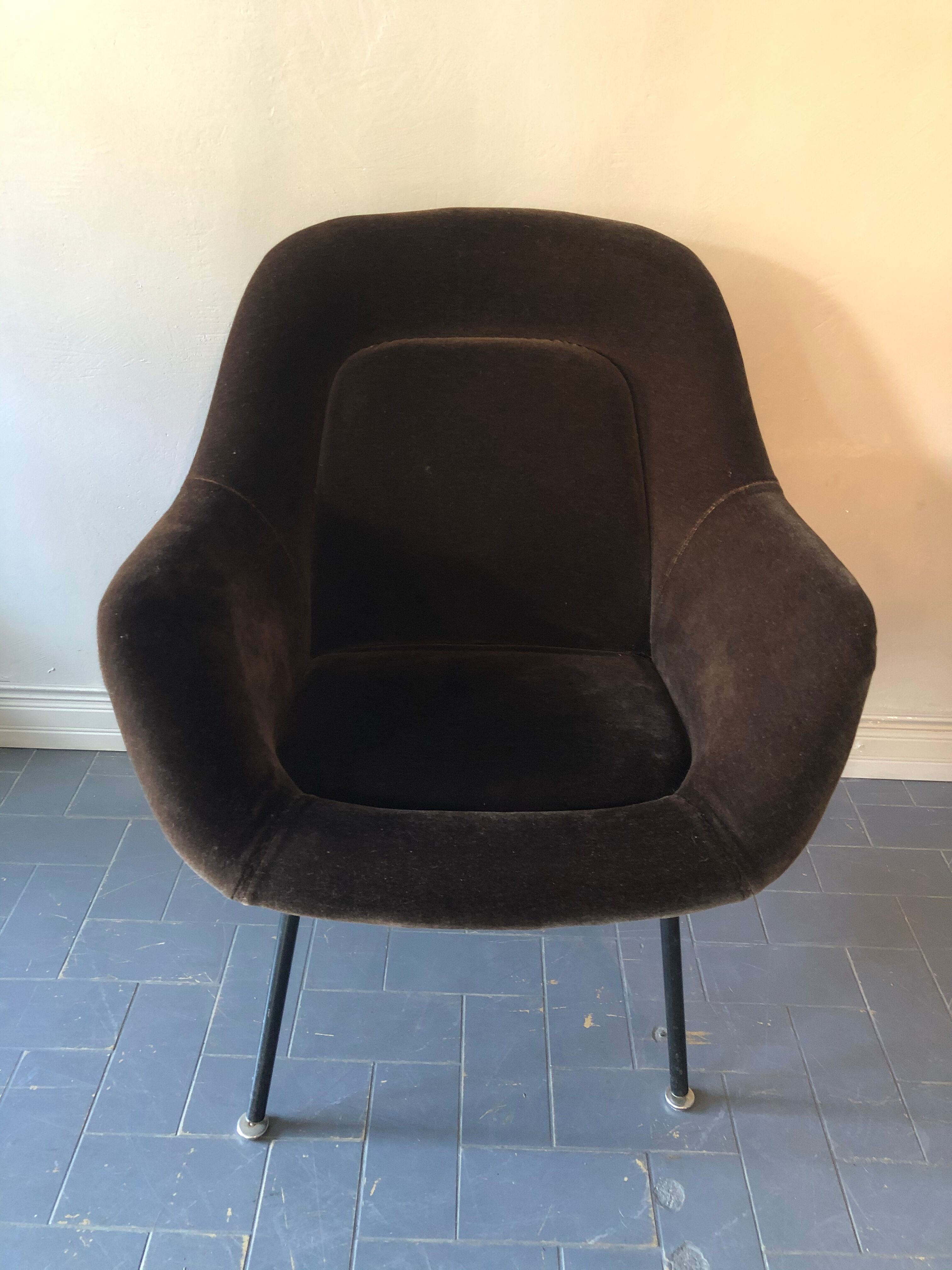 Vintage velvet-covered chair