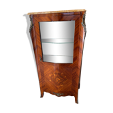 Silversmith showcase Louis XV style marquetry rosewood top marble