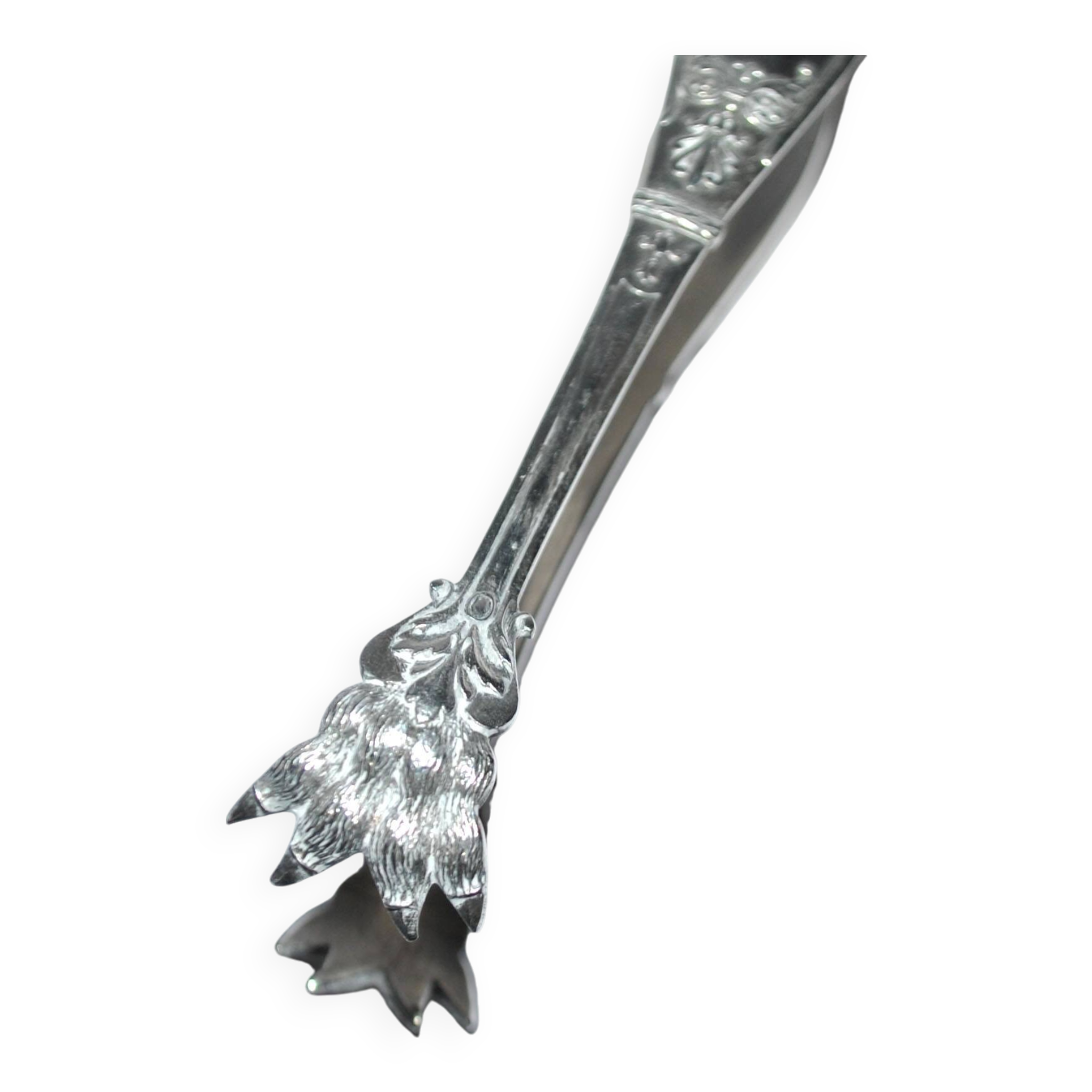 Empire Silver Metal Clawed Sugar Tongs Neoclassical Ice Tongs