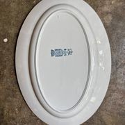 Moyen plat ovale St Amand en terre de fer bleue