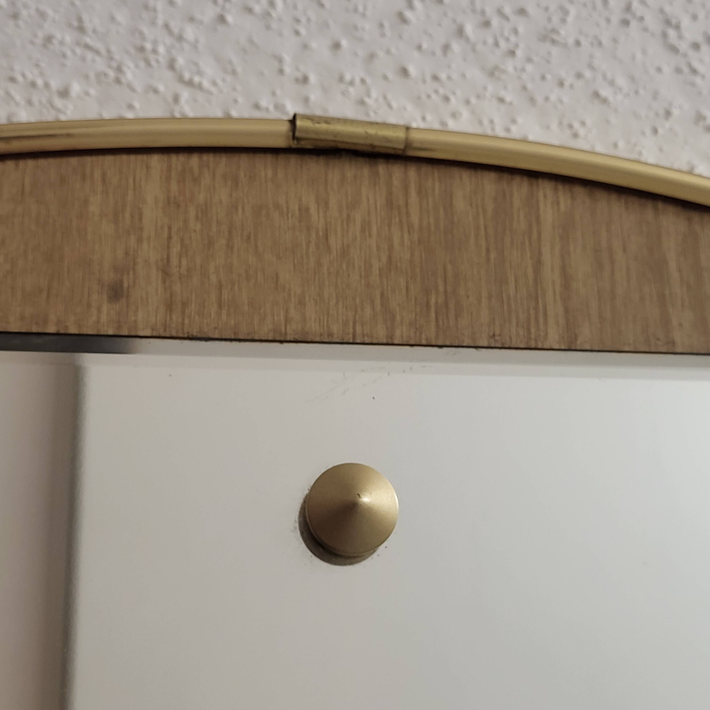 Miroir scandinave en formica et verre biseauté, 1950,60