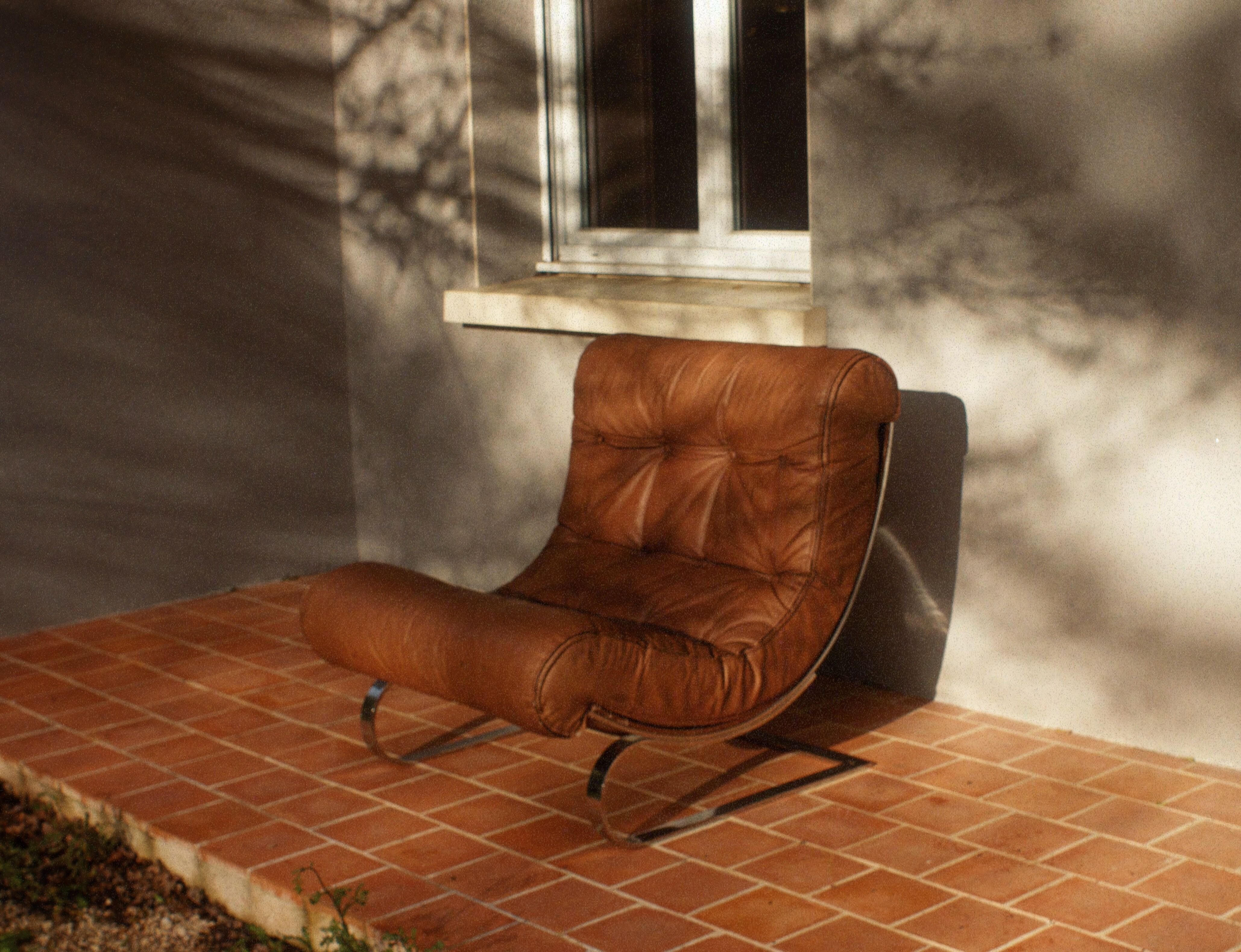 Leather armchair by Renato Balestra for Cinova, 1970