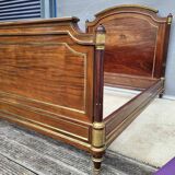 Napoleon bed in mahogany and gilded brass, Empire style