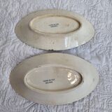 Set of two Terre de Fer Boulogne model dishes
