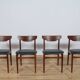 Chaises mid-century en palissandre, danemark, set de 4