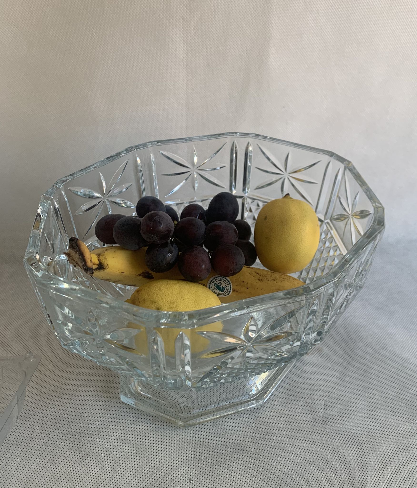 Plat de fruits en verre, années 1960
