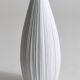 White porcelain vase with striped relief by Rosenthal, designed by Martin Freyer, Germany, 1960s.