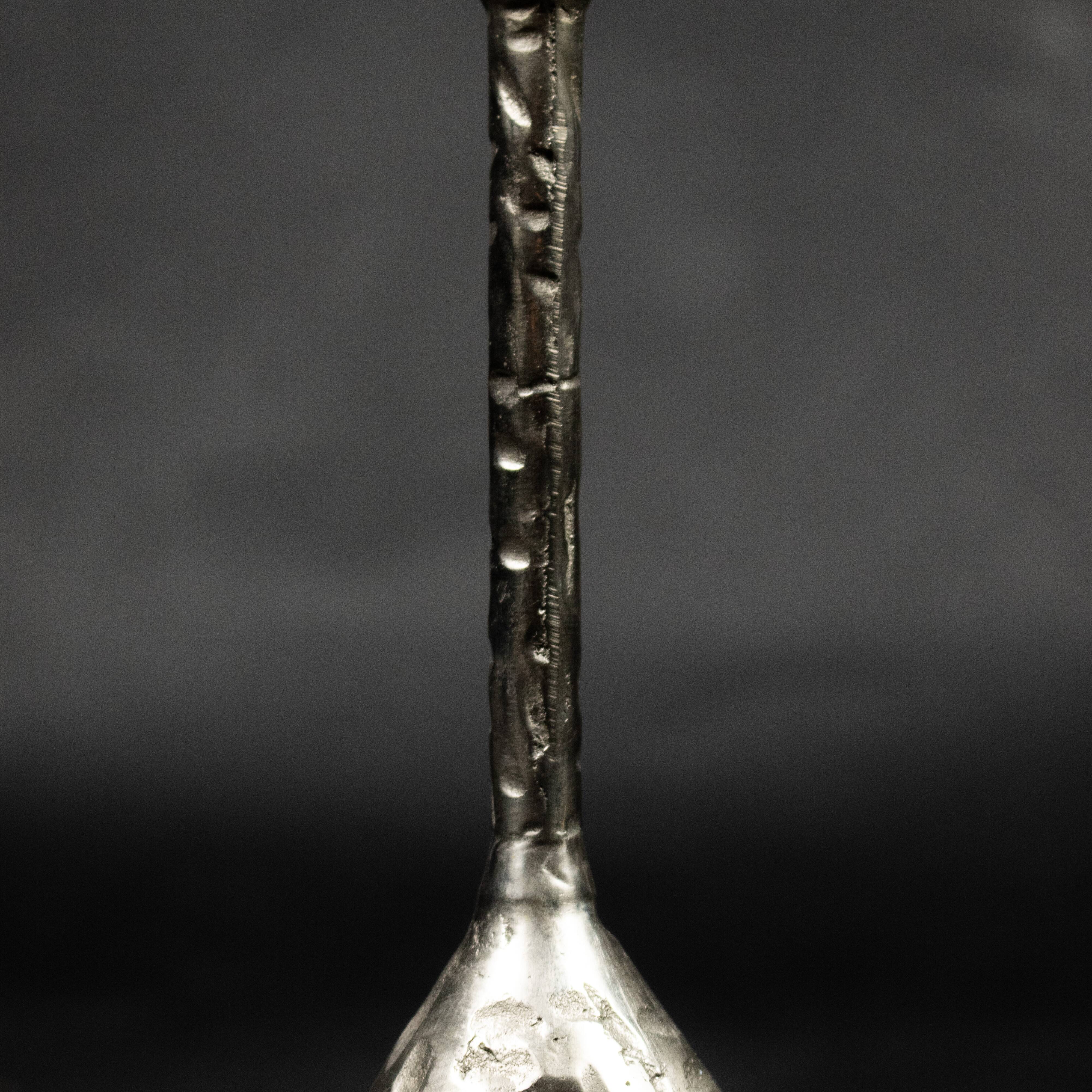 Vintage design hammered brutalist candle holders