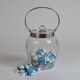 Crystal biscuit barrel with silver-plated mounts and handle, Austrian cut, 1920s.