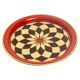 Vintage decorative plate in red, black, and gold metal, Poland, 1960s.