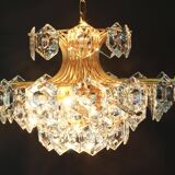 Large gilded brass and crystal chandelier by Kinkeldey, Germany, 1960s.